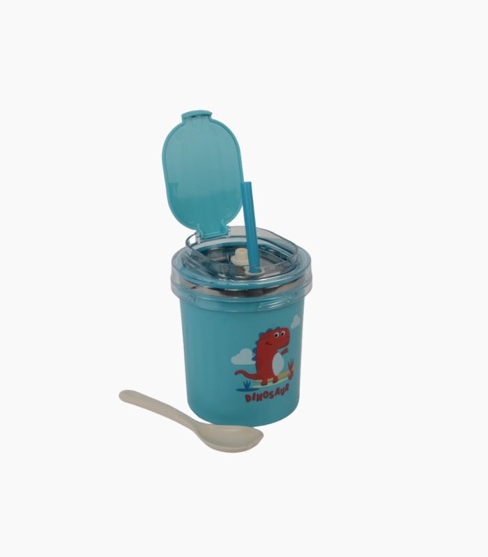 STAINLESS STEEL SEALED CUP WITH SIPPERS (4) STAINLESS STEEL SEALED CUP WITH SIPPERS - Image 1